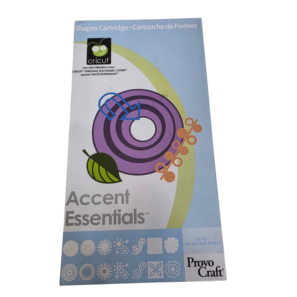 CRICUT Accent Essentials Shapes Cartridge Overlay Handbook Scrapbooking Craft